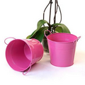 6 1/2" Bright Pink Painted Pail w/ Dual Side Handles